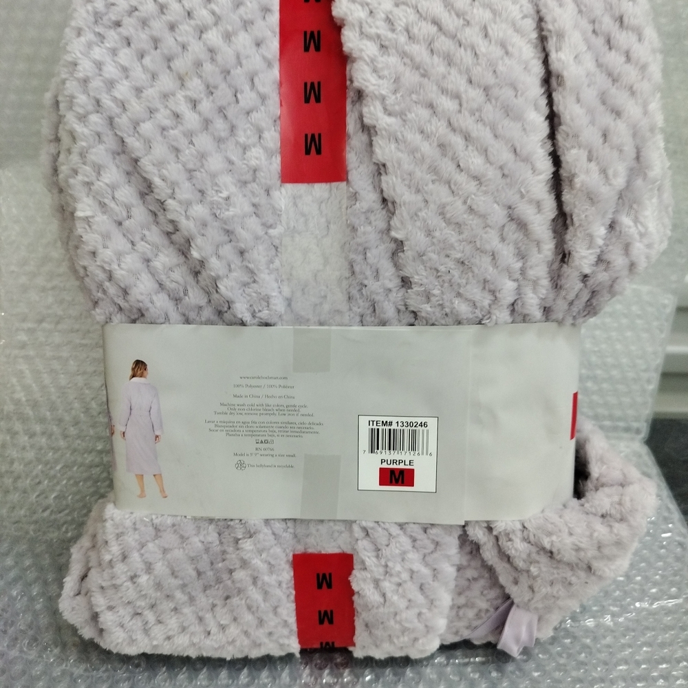 Carole Hochman Lavender Plush Wrap Robe Medium - Picture 4 of 4
